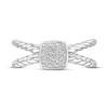 Thumbnail Image 4 of 1/6 CT. T.W. Cushion Multi-Diamond Single Orbit Rope Shank Ring in 10K White Gold