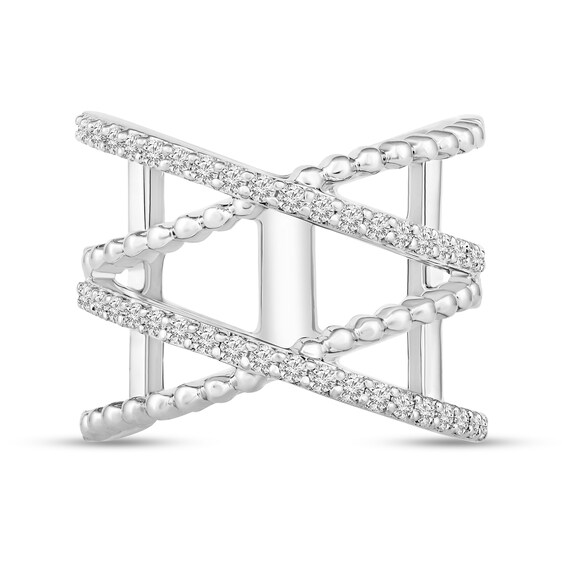1/2 CT. T.w. Diamond Stacked Orbit Ring in 10K White Gold