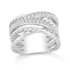 Thumbnail Image 1 of 3/8 CT. T.W. Diamond Layered Rope Shank Ring in 10K White Gold