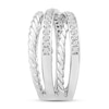 Thumbnail Image 2 of 3/8 CT. T.W. Diamond Layered Rope Shank Ring in 10K White Gold