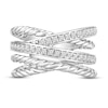 Thumbnail Image 4 of 3/8 CT. T.W. Diamond Layered Rope Shank Ring in 10K White Gold