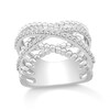 Thumbnail Image 1 of 1/2 CT. T.W. Diamond Layered Bead Shank Ring in 10K White Gold