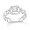 Thumbnail Image 1 of 1/4 CT. T.W. Emerald Multi-Diamond Curb Chain Ring in 10K White Gold