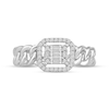 Thumbnail Image 4 of 1/4 CT. T.W. Emerald Multi-Diamond Curb Chain Ring in 10K White Gold