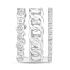 Thumbnail Image 2 of 1 CT. T.W. Diamond, Bezel and Chain Triple Row Ring in 10K White Gold