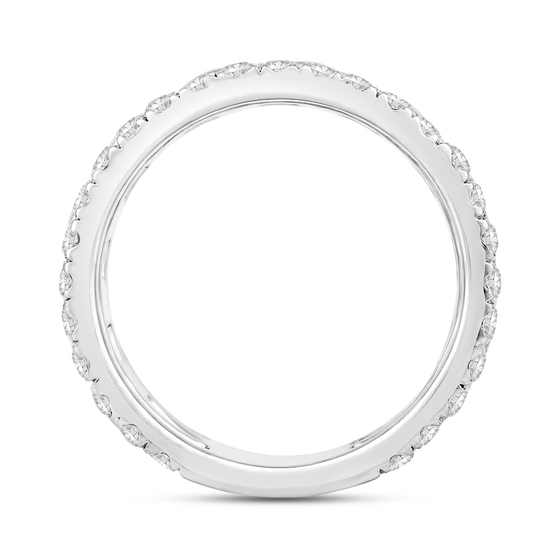 Main Image 3 of 1 CT. T.W. Diamond, Bezel and Chain Triple Row Ring in 10K White Gold