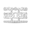 Thumbnail Image 4 of 1 CT. T.W. Diamond, Bezel and Chain Triple Row Ring in 10K White Gold