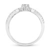 Thumbnail Image 3 of 5/8 CT. T.W. Multi-Diamond Linear Flowers Open Shank Ring in 10K White Gold