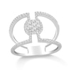 Thumbnail Image 1 of 1/2 CT. T.W. Multi-Diamond Linear Open Shank Ring in 10K White Gold