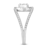 Thumbnail Image 2 of 1/2 CT. T.W. Multi-Diamond Interlocking Frame Open Shank Ring in 10K White Gold