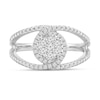Thumbnail Image 4 of 1/2 CT. T.W. Multi-Diamond Interlocking Frame Open Shank Ring in 10K White Gold