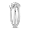 Thumbnail Image 2 of 1/3 CT. T.W. Multi-Diamond Triple Row Orbit Crossover Ring in 10K White Gold