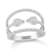 Thumbnail Image 1 of 1/2 CT. T.W. Diamond Center Arrows Open Shank Ring in 10K White Gold
