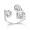Thumbnail Image 1 of 1/2 CT. T.W. Multi-Diamond Geometric Shapes Open Shank Ring in 10K White Gold