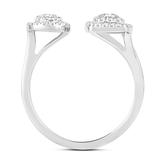 1/2 CT. T.w. Multi-Diamond Geometric Shapes Open Shank Ring in 10K White Gold