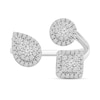 Thumbnail Image 4 of 1/2 CT. T.W. Multi-Diamond Geometric Shapes Open Shank Ring in 10K White Gold