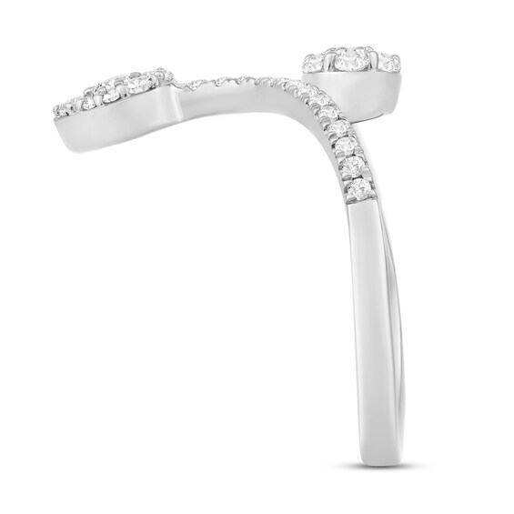 1/2 CT. T.w. Pear and Round Multi-Diamond Open Shank Ring in 10K White Gold