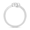 Thumbnail Image 3 of 1/2 CT. T.W. Pear and Round Multi-Diamond Open Shank Ring in 10K White Gold