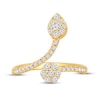 Thumbnail Image 4 of 1/2 CT. T.W. Pear and Round Multi-Diamond Open Shank Ring in 10K Gold