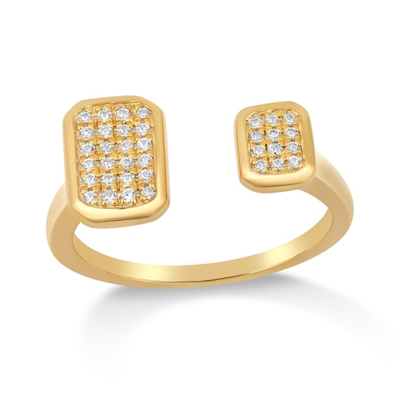 1/6 CT. T.w. Octagon Multi-Diamond Open Shank Ring in 10K Gold