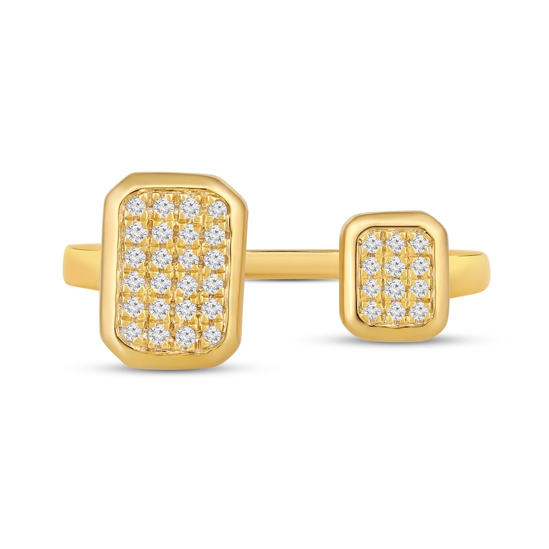 Main Image 4 of 1/6 CT. T.W. Octagon Multi-Diamond Open Shank Ring in 10K Gold