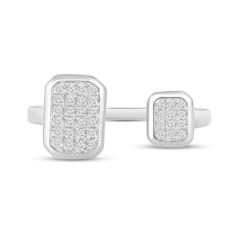 Main Image 4 of 1/6 CT. T.W. Octagon Multi-Diamond Open Shank Ring in 10K White Gold