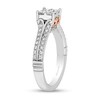 Thumbnail Image 2 of Enchanted Disney 1 CT. T.W. Quad Princess-Cut Diamond Double Row Engagement Ring in 14K Two-Tone Gold (I/I1)