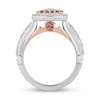 Thumbnail Image 3 of Enchanted Disney Aurora 1/2 CT. T.W. Emerald Multi-Diamond and Tourmaline Frame Engagement Ring in 14K Two-Tone Gold
