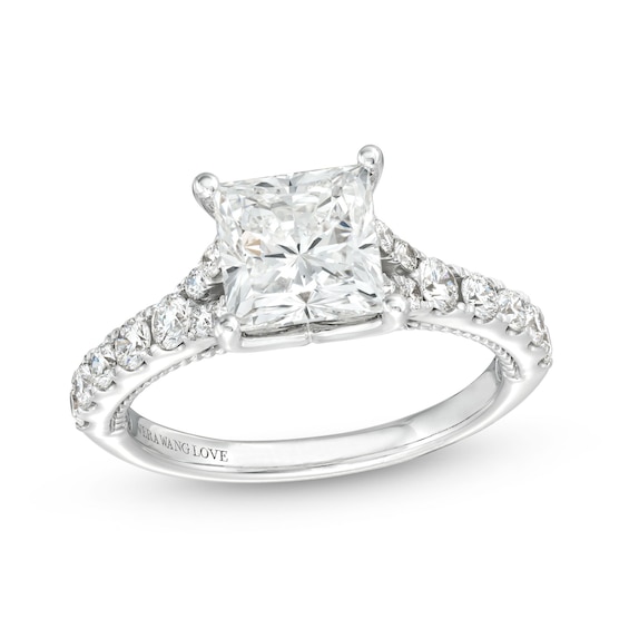 Vera Wang Love Collection 2-1/2 CT. T.w. Princess-Cut Certified Lab-Grown Diamond Engagement Ring in 14K White Gold (F/Vs2)