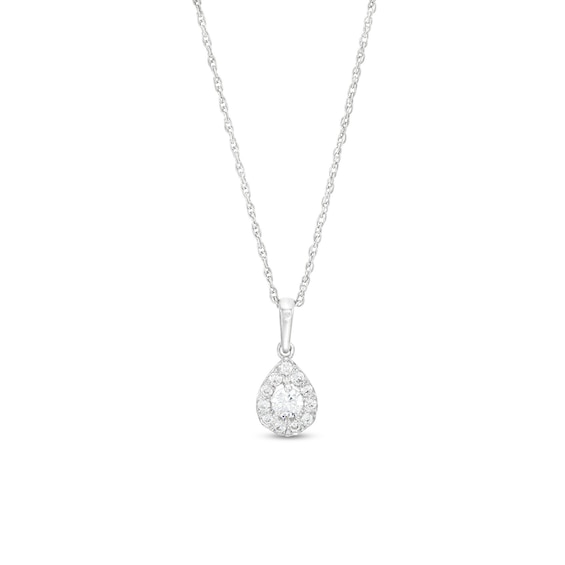 1/4 CT. T.w. Diamond Teardrop Frame Pendant in 10K White Gold