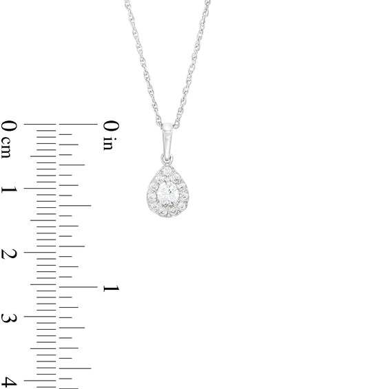 1/4 CT. T.w. Diamond Teardrop Frame Pendant in 10K White Gold