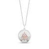 Thumbnail Image 1 of Enchanted Disney Diamond and White Topaz Castle Pendant in Sterling Silver