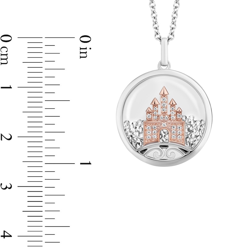 Main Image 4 of Enchanted Disney Diamond and White Topaz Castle Pendant in Sterling Silver