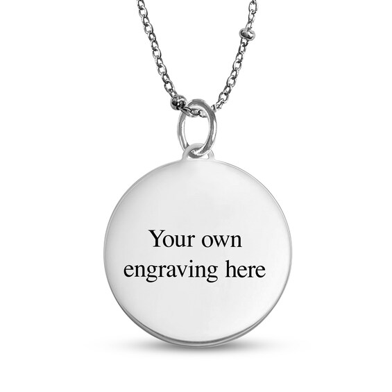 Your Own Doodle Disc Pendant in Sterling Silver (1 Drawing and 3 Lines)