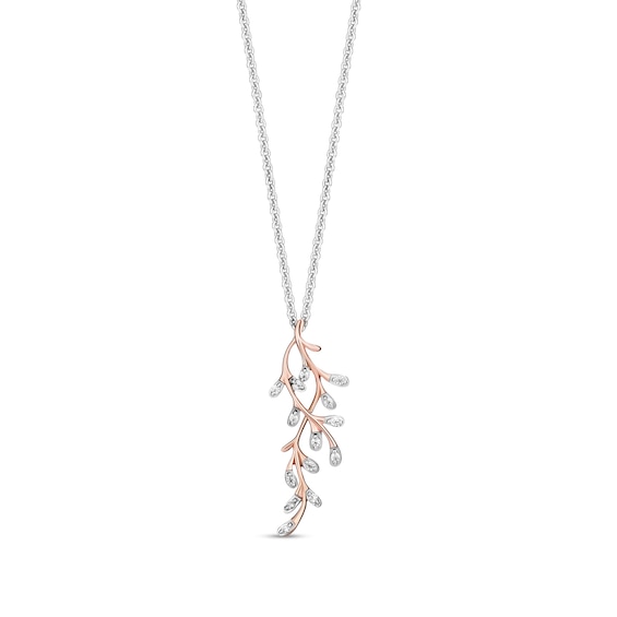 Collector's Edition Enchanted Disney The Little Mermaid 1/10 CT. T.w. Diamond Coral Reef Pendant in 10K Rose Gold