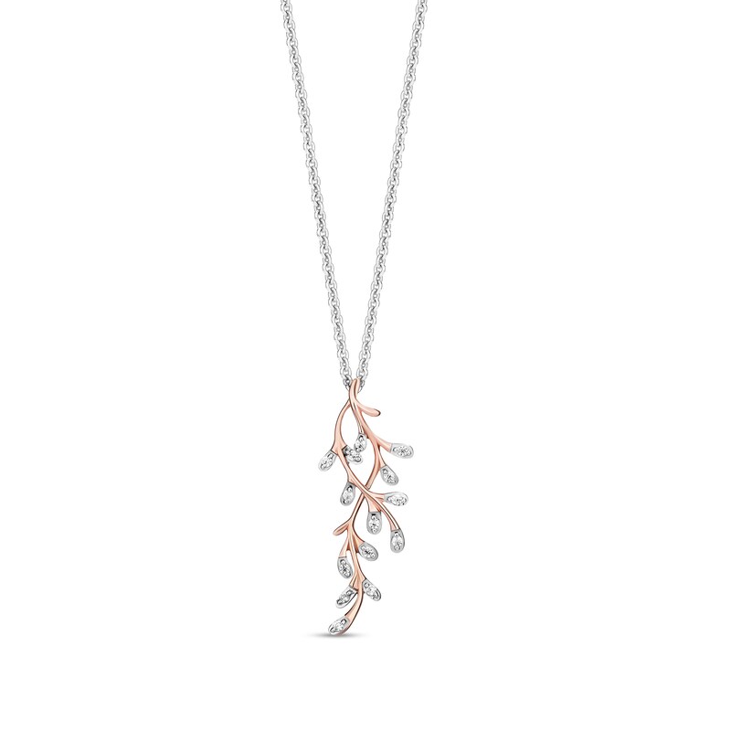 Collector's Edition Enchanted Disney The Little Mermaid 1/10 CT. T.W. Diamond Coral Reef Pendant in 10K Rose Gold