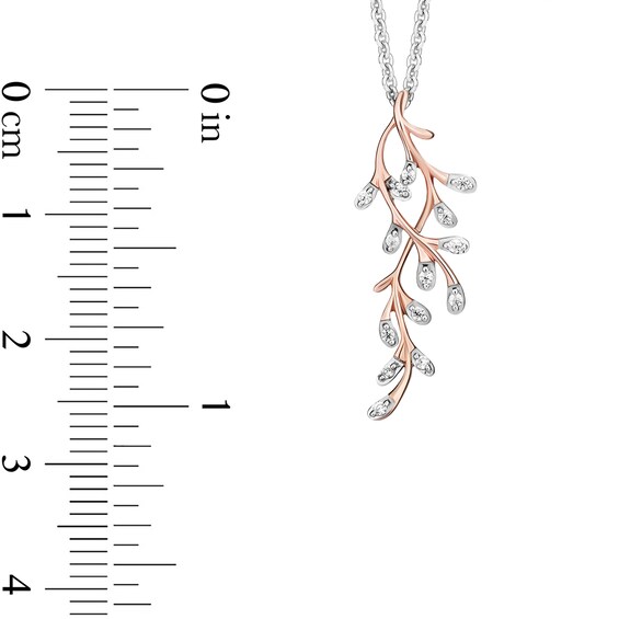 Collector's Edition Enchanted Disney The Little Mermaid 1/10 CT. T.w. Diamond Coral Reef Pendant in 10K Rose Gold