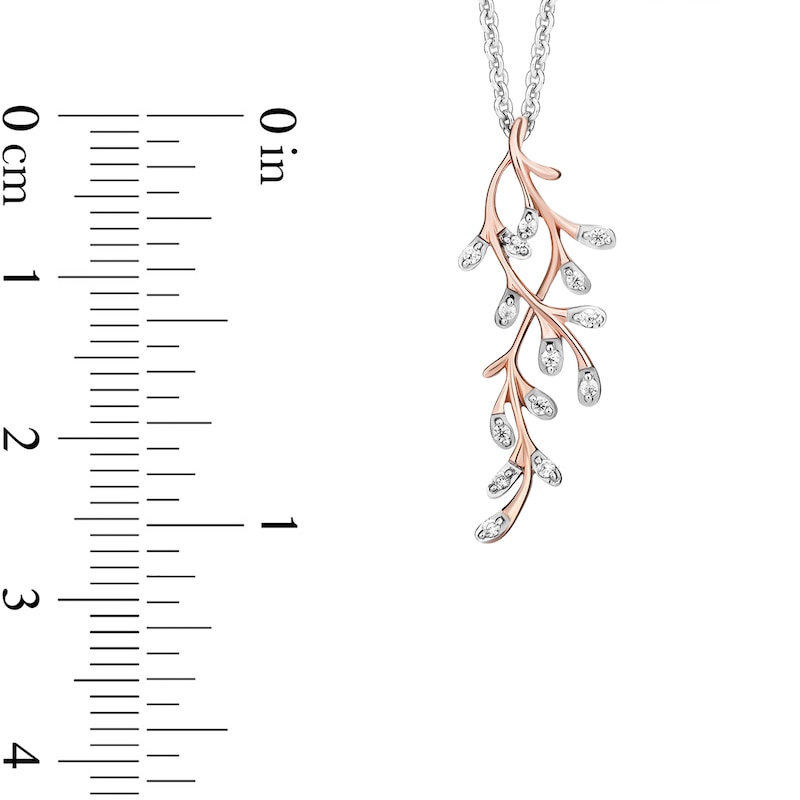 Collector's Edition Enchanted Disney The Little Mermaid 1/10 CT. T.W. Diamond Coral Reef Pendant in 10K Rose Gold