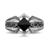 Thumbnail Image 3 of Enchanted Disney Villains Maleficent Princess-Cut Onyx and Diamond Ring in Sterling Silver with Black Rhodium