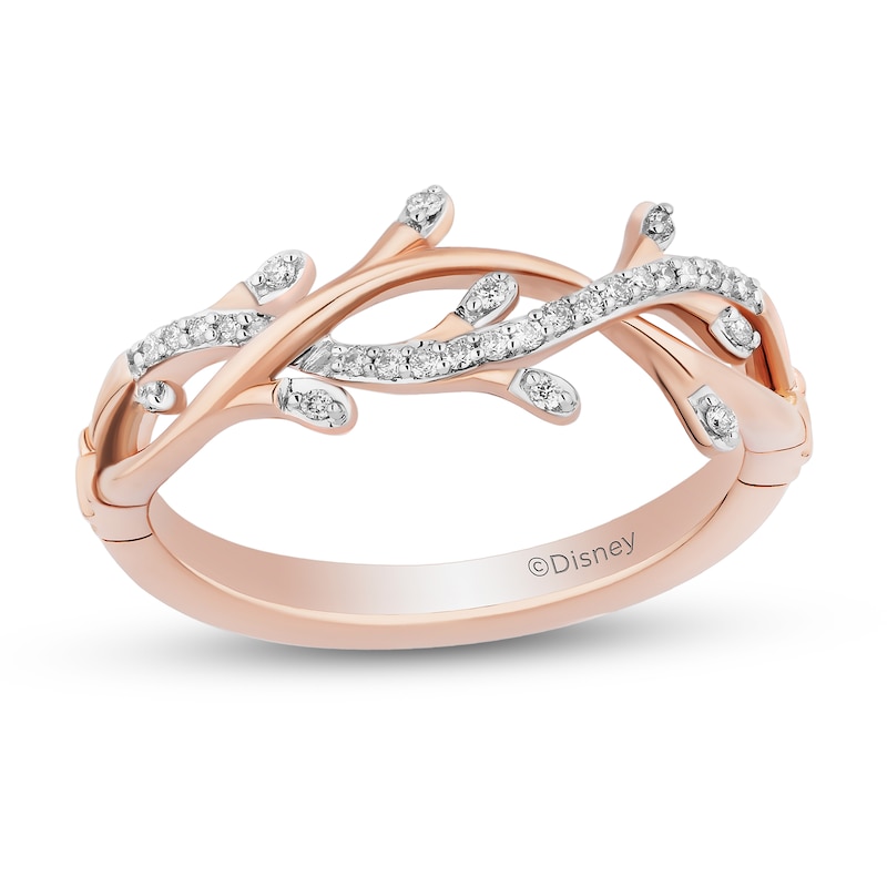 Main Image 1 of Collector's Edition Enchanted Disney The Little Mermaid 1/10 CT. T.W. Diamond Coral Reef Ring in 10K Two-Tone Gold