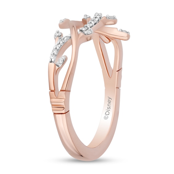 Collector's Edition Enchanted Disney The Little Mermaid 1/10 CT. T.w. Diamond Coral Reef Ring in 10K Two-Tone Gold