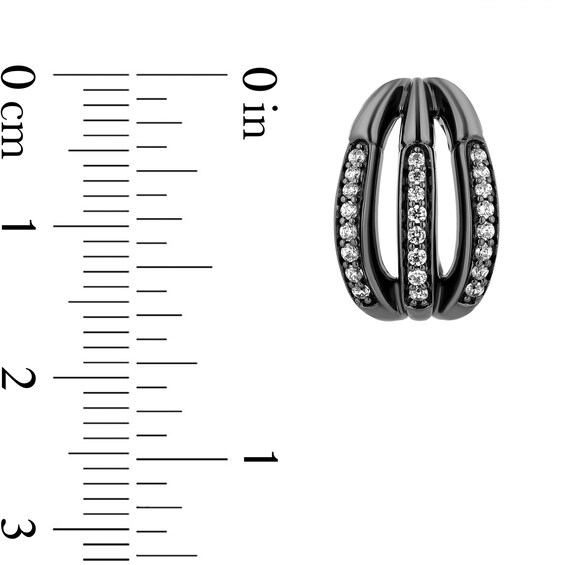 Enchanted Disney Villains Maleficent 1/3 CT. T.w. Diamond Claw J-Hoop Earrings in Sterling Silver with Black Rhodium