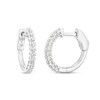 Thumbnail Image 1 of Marilyn Monroe™ Collection 1/4 CT. T.W. Journey Diamond Bubble Huggie Hoop Earrings in 10K White Gold