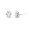 Thumbnail Image 1 of Marilyn Monroe™ Collection 1/4 CT. T.W. Emerald Multi-Diamond Starburst Frame Stud Earrings in 10K White Gold