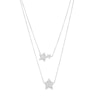 Thumbnail Image 1 of Marilyn Monroe™ Collection 3/8 CT. T.W. Diamond Stars Double Strand Necklace in Sterling Silver