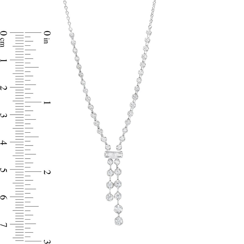 Main Image 3 of Marilyn Monroe™ Collection 1/2 CT. T.W. Journey Diamond Y-Necklace in 10K White Gold