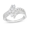 Thumbnail Image 1 of Marilyn Monroe™ Collection 3/4 CT. T.W. Journey Diamond Double Row Bypass Ring in 10K White Gold