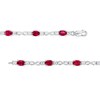 Thumbnail Image 3 of Oval Lab-Created Ruby and White Lab-Created Sapphire Alternating Infinity Line Bracelet in Sterling Silver - 7.25&quot;