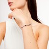 Thumbnail Image 2 of Oval Blue and White Lab-Created Sapphire Alternating Infinity Line Bracelet in Sterling Silver - 7.25"