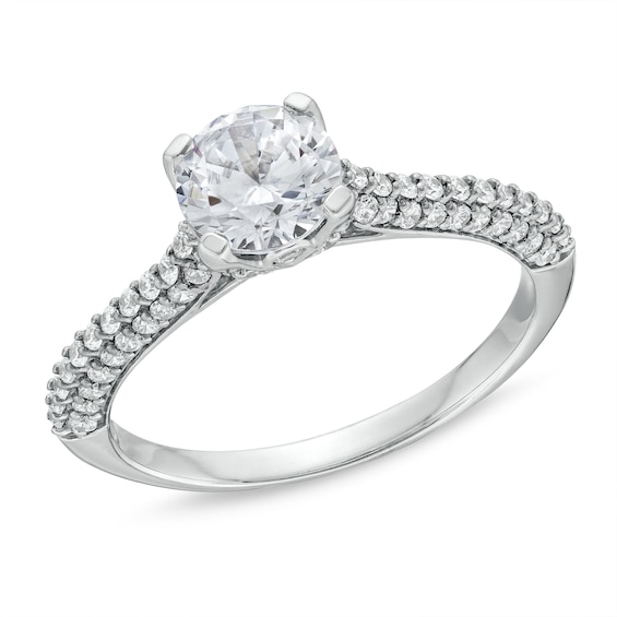 1-3/8 CT. T.w. Diamond Engagement Ring in 14K White Gold